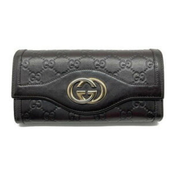 GUCCI Guccissima Bifold Long Wallet Brown Leather - Picture 1 of 7